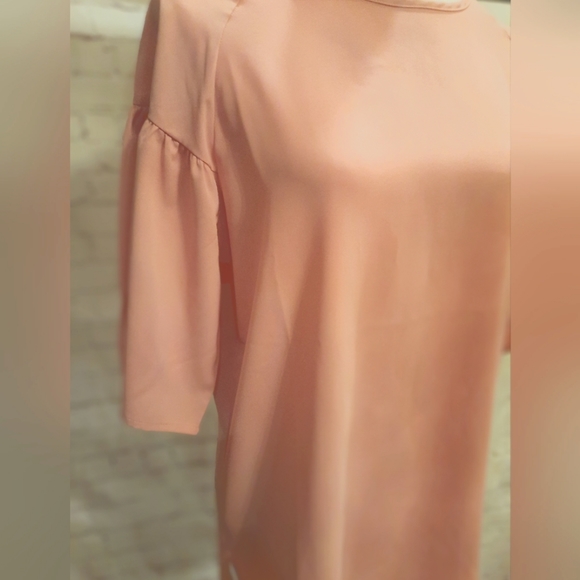 Arianna Raglan Ruffle Sleeve Blouse - Beautiful Salmon Shade- Woman's Size Small - Picture 3 of 9